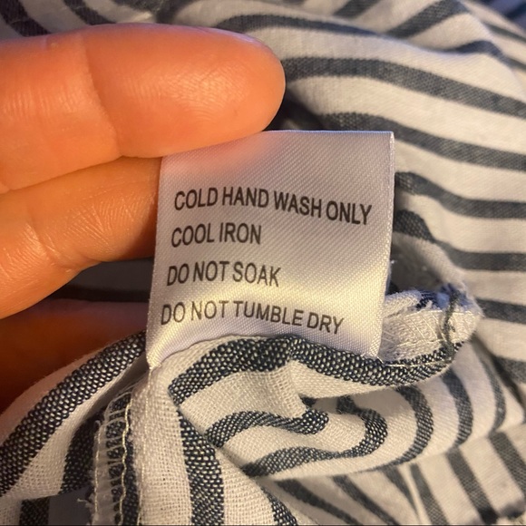 SEEK the LABEL Striped Cotton Romper blue Small - Picture 8 of 10